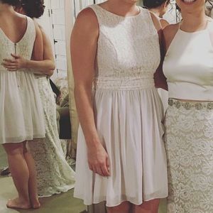 Nude lace/chiffon dress with rhinestones